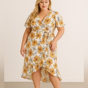 GRACE & EMMA NWT Wrap Dress Floral Sz 2XL